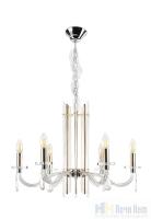 Люстра Crystal Lux AURELIO SP6 GOLD+CHROME/TRANSPARENT 0210/306, раздел каталога Стеклянные люстры интернет-магазина Ночи Нет