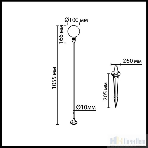 Уличный светильник Odeon Light  Dande 7121/2GLB, раздел каталога Напольные уличные светильники интернет-магазина Ночи Нет