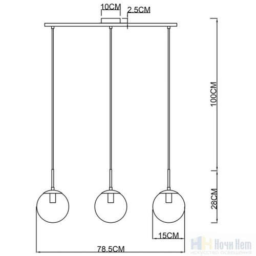 Светильник подвесной Arte Lamp Volare A1915SP-3AB, раздел каталога Подвесы 2-3 лампы интернет-магазина Ночи Нет