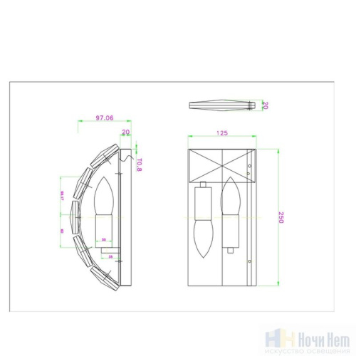 Бра Divinare Chara 3508/02 AP-2, раздел каталога Хрустальные бра интернет-магазина Ночи Нет