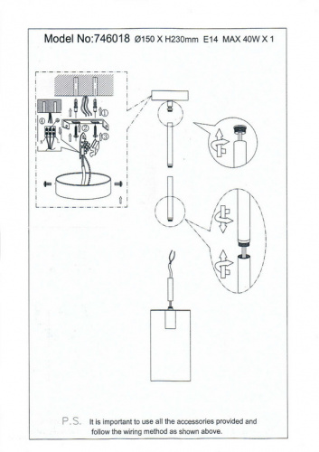 Светильник подвесной Lightstar Amerigo 746018, раздел каталога Подвесы 1 лампа интернет-магазина Ночи Нет