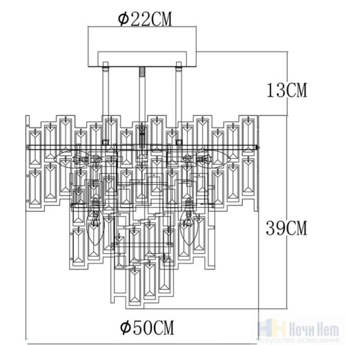Люстра Arte Lamp Mintaka A1005PL-8GO, раздел каталога Хрустальные люстры интернет-магазина Ночи Нет