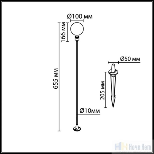 Уличный светильник Odeon Light  Dande 7121/2GL, раздел каталога Напольные уличные светильники интернет-магазина Ночи Нет