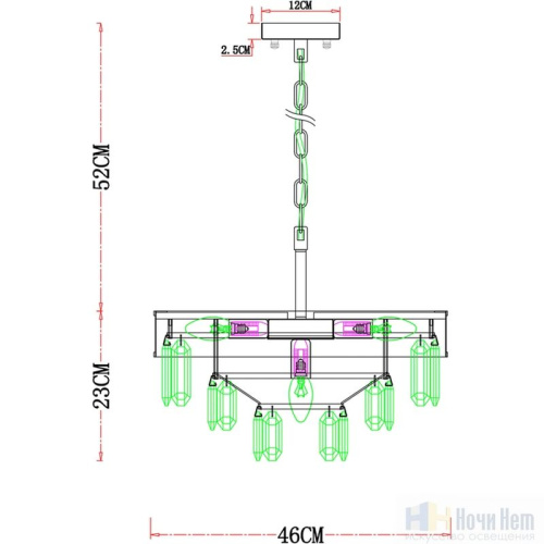 Люстра Arte Lamp Diadem A1002LM-6CC, раздел каталога Люстры с абажурами интернет-магазина Ночи Нет