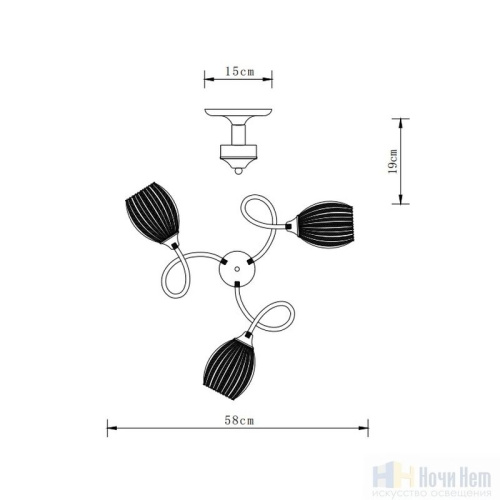 Люстра Arte Lamp Arya A2941PL-3AB, раздел каталога Люстры с плафонами интернет-магазина Ночи Нет