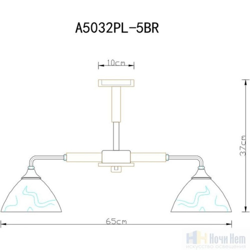 Люстра Arte Lamp Matthew A5032PL-5BR, раздел каталога Люстры с плафонами интернет-магазина Ночи Нет