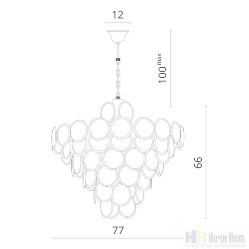 Люстра Divinare Chloe 7566/02 SP-18, раздел каталога Стеклянные люстры интернет-магазина Ночи Нет