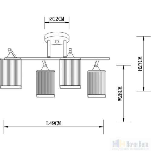 Люстра Arte Lamp Merope A4071PL-4BK, раздел каталога Люстры с плафонами интернет-магазина Ночи Нет