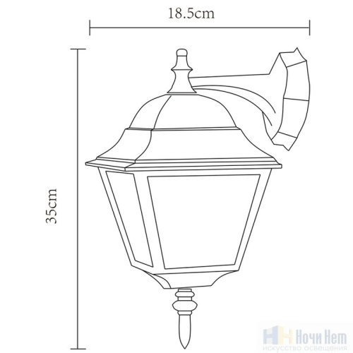 Светильник настенный уличный Arte Lamp Bremen A1012AL-1BK, раздел каталога Настенные уличные светильники интернет-магазина Ночи Нет