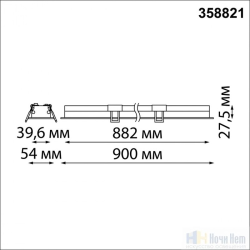 Встраиваемый светильник Novotech Iter 358822, раздел каталога Линейные светильники интернет-магазина Ночи Нет