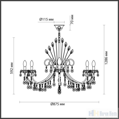 Люстра Odeon Light Versia 4977/10, раздел каталога Хрустальные люстры интернет-магазина Ночи Нет