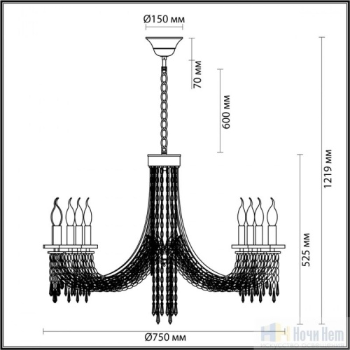 Люстра Odeon Light Capel 5063/8, раздел каталога Хрустальные люстры интернет-магазина Ночи Нет