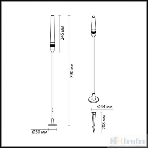 Уличный светильник Odeon Light  Canna 7020/4GL, раздел каталога Напольные уличные светильники интернет-магазина Ночи Нет