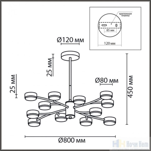 Люстра Lumion Torina 8117/12, раздел каталога Люстры с плафонами интернет-магазина Ночи Нет